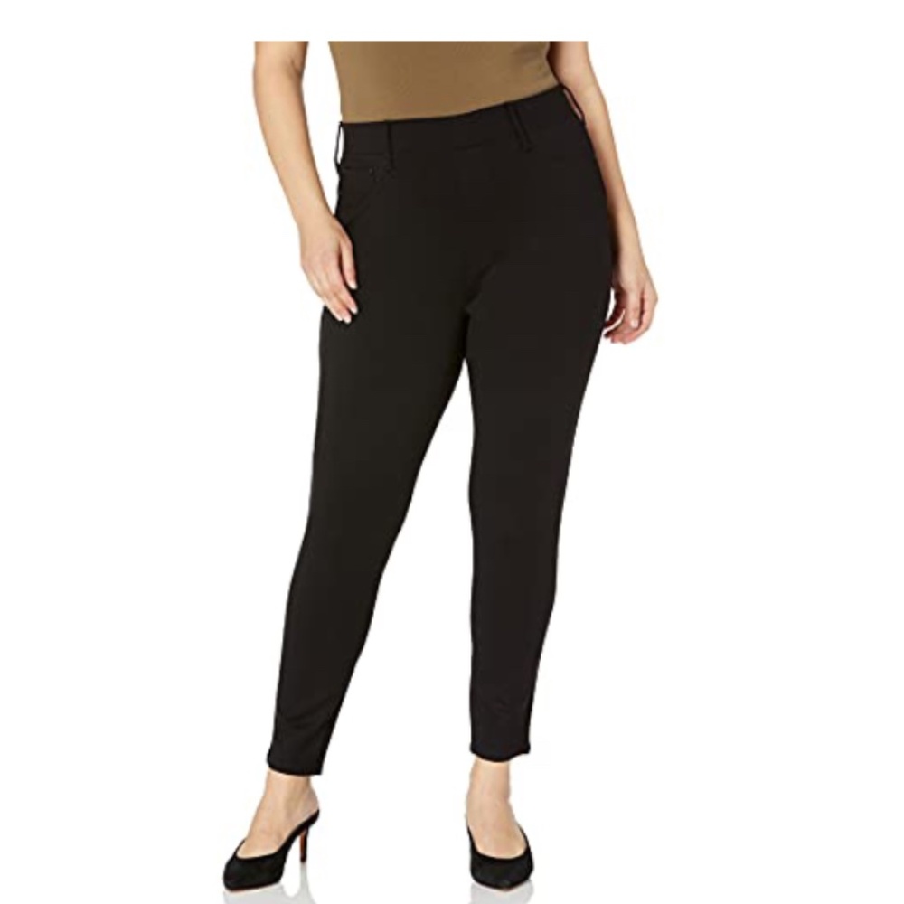 Seven7 Women's Plus Size Pull ON Ponte Pant, Caviar, 1X